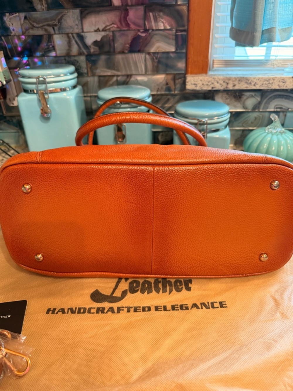 Vicenzo Leather Tote Satchel Top Handles Crossbody - Picture 7 of 9